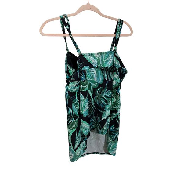 The Avenue Plus Size Twist tropical Print Swim Tank Coverup Set Vacation 20 Lake - Picture 5 of 6